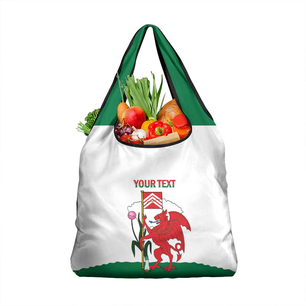 Personalised Wales Cardiff Capital Grocery Bag Welsh Dragon Glamorgan Flag Style - Wonder Print Shop