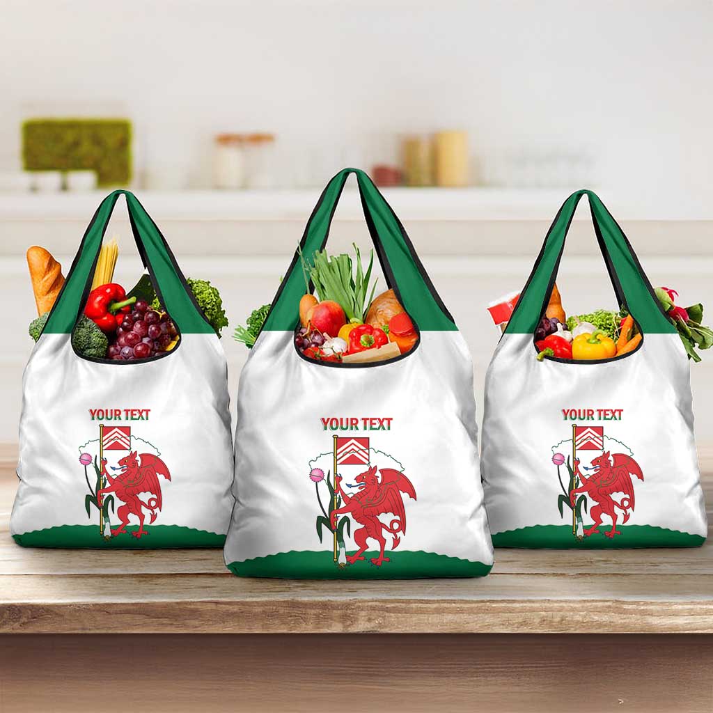 Personalised Wales Cardiff Capital Grocery Bag Welsh Dragon Glamorgan Flag Style - Wonder Print Shop