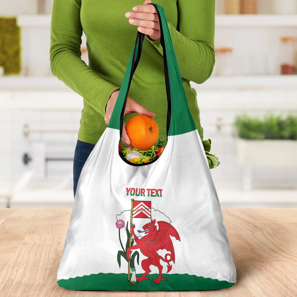 Personalised Wales Cardiff Capital Grocery Bag Welsh Dragon Glamorgan Flag Style - Wonder Print Shop