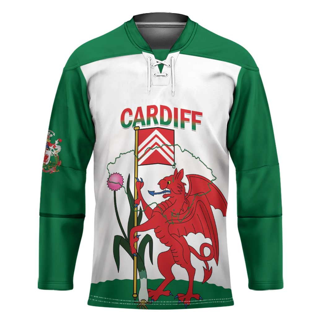 Personalised Wales Cardiff Capital Hockey Jersey Welsh Dragon Glamorgan Flag Style - Wonder Print Shop