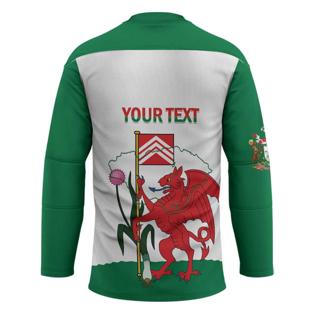 Personalised Wales Cardiff Capital Hockey Jersey Welsh Dragon Glamorgan Flag Style - Wonder Print Shop