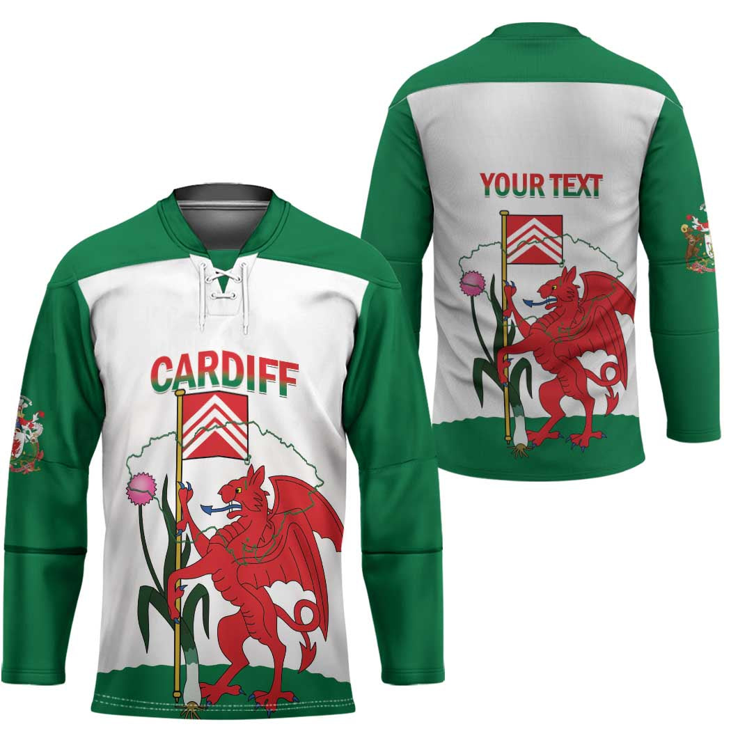 Personalised Wales Cardiff Capital Hockey Jersey Welsh Dragon Glamorgan Flag Style - Wonder Print Shop