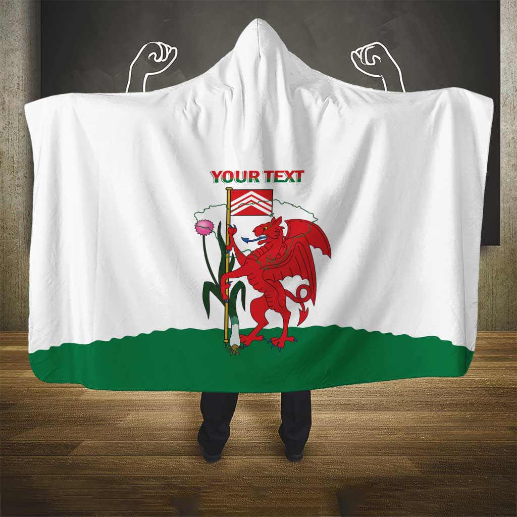 Personalised Wales Cardiff Capital Hooded Blanket Welsh Dragon Glamorgan Flag Style - Wonder Print Shop