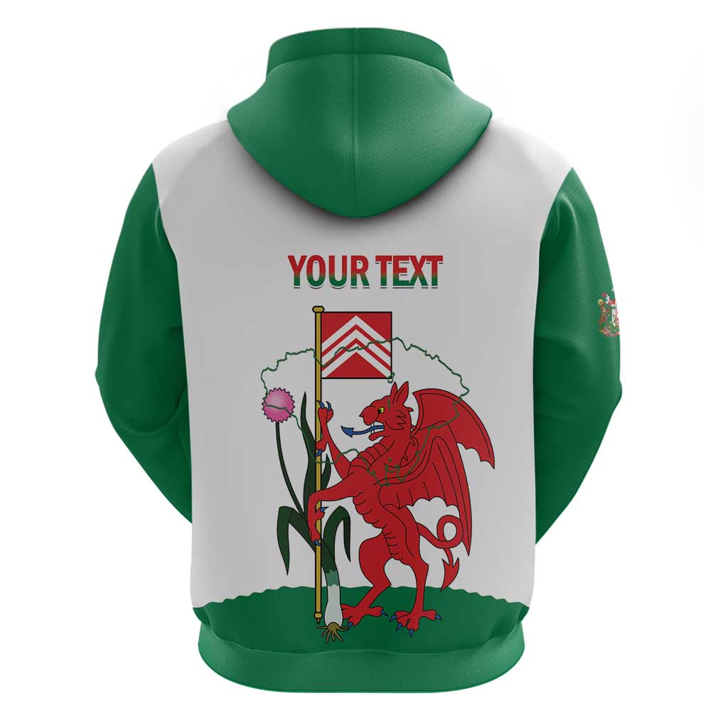 Personalised Wales Cardiff Capital Hoodie Welsh Dragon Glamorgan Flag Style - Wonder Print Shop