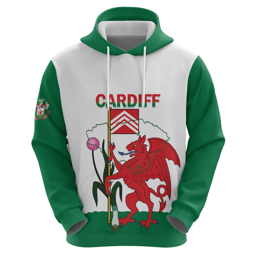 Personalised Wales Cardiff Capital Hoodie Welsh Dragon Glamorgan Flag Style - Wonder Print Shop