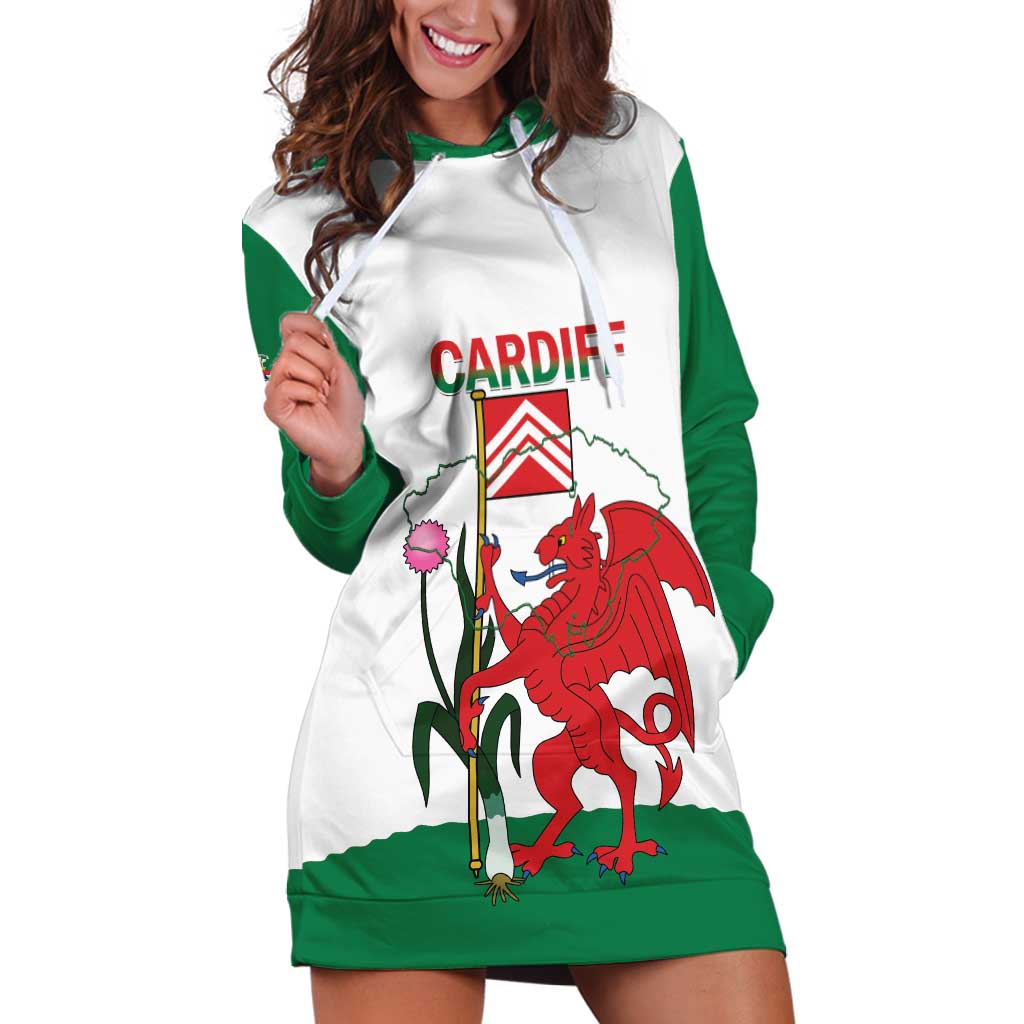 Personalised Wales Cardiff Capital Hoodie Dress Welsh Dragon Glamorgan Flag Style - Wonder Print Shop