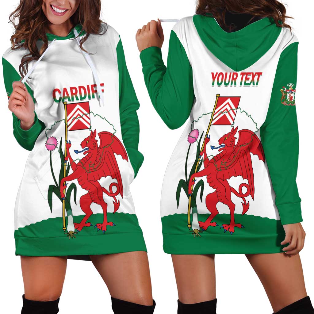 Personalised Wales Cardiff Capital Hoodie Dress Welsh Dragon Glamorgan Flag Style - Wonder Print Shop