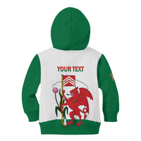 Personalised Wales Cardiff Capital Kid Hoodie Welsh Dragon Glamorgan Flag Style - Wonder Print Shop