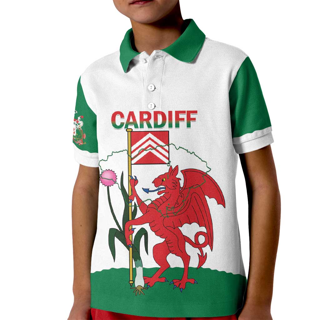 Personalised Wales Cardiff Capital Kid Polo Shirt Welsh Dragon Glamorgan Flag Style - Wonder Print Shop