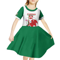 Personalised Wales Cardiff Capital Kid Short Sleeve Dress Welsh Dragon Glamorgan Flag Style - Wonder Print Shop