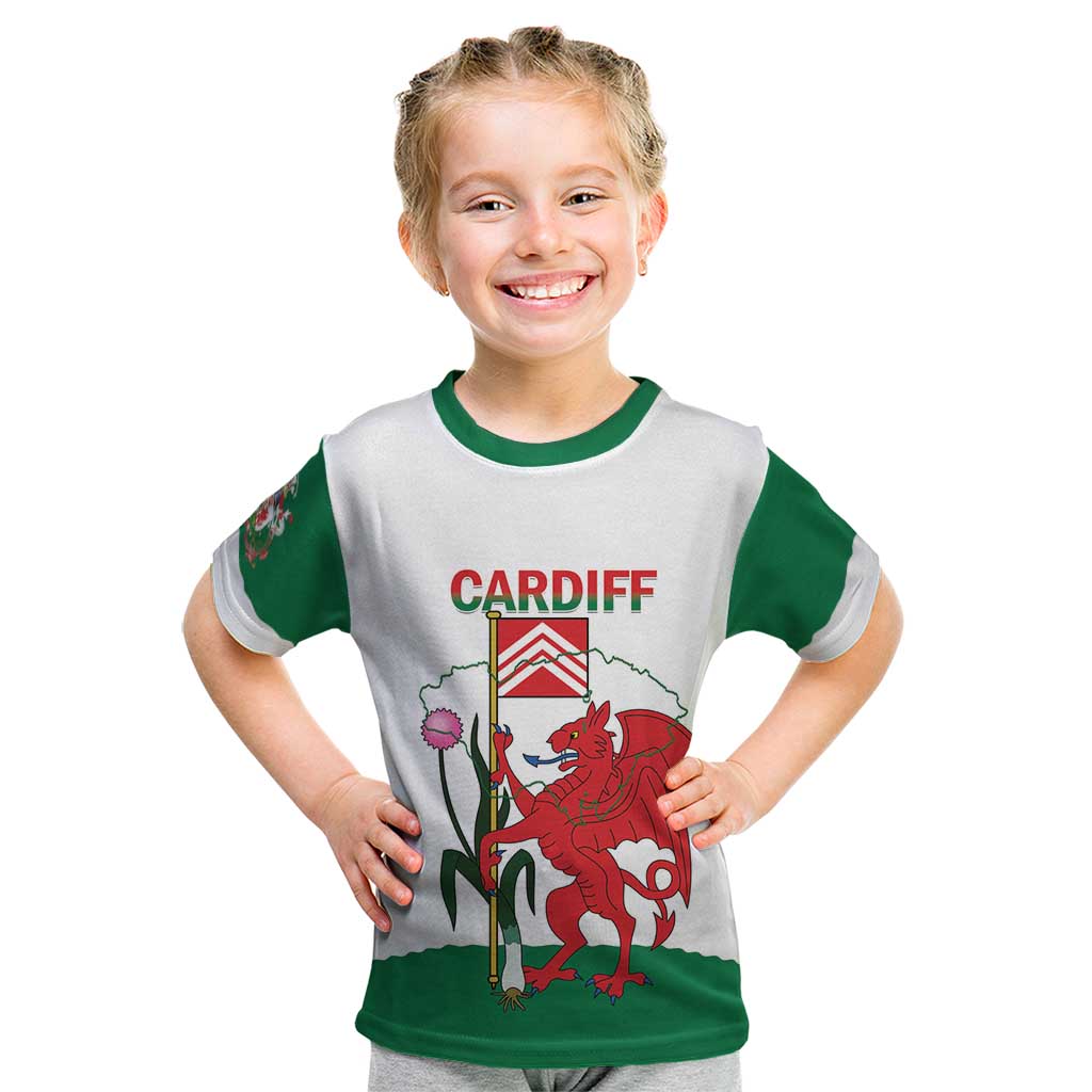 Personalised Wales Cardiff Capital Kid T Shirt Welsh Dragon Glamorgan Flag Style - Wonder Print Shop