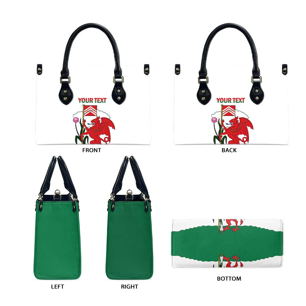 Personalised Wales Cardiff Capital Leather Bag Welsh Dragon Glamorgan Flag Style - Wonder Print Shop