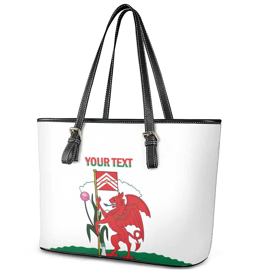 Personalised Wales Cardiff Capital Leather Tote Bag Welsh Dragon Glamorgan Flag Style - Wonder Print Shop