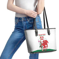 Personalised Wales Cardiff Capital Leather Tote Bag Welsh Dragon Glamorgan Flag Style - Wonder Print Shop