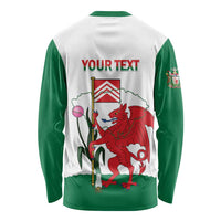 Personalised Wales Cardiff Capital Long Sleeve Shirt Welsh Dragon Glamorgan Flag Style - Wonder Print Shop