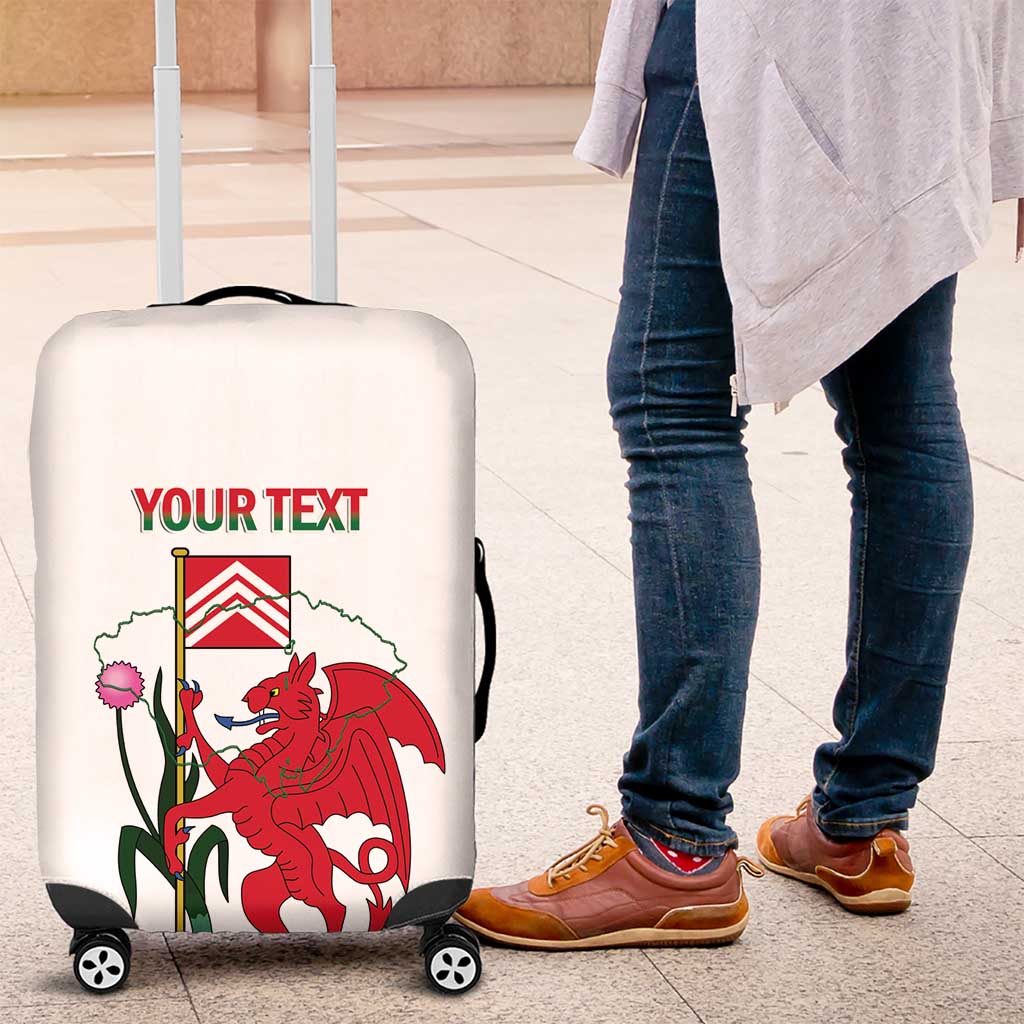 Personalised Wales Cardiff Capital Luggage Cover Welsh Dragon Glamorgan Flag Style - Wonder Print Shop