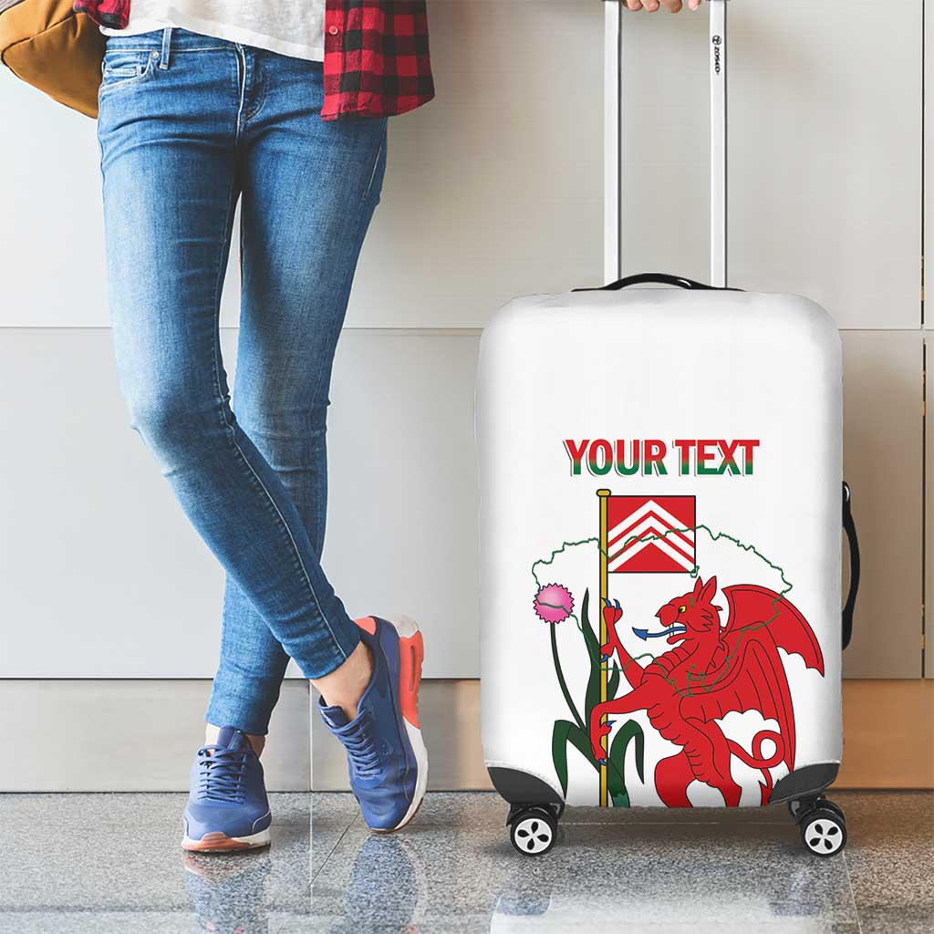 Personalised Wales Cardiff Capital Luggage Cover Welsh Dragon Glamorgan Flag Style - Wonder Print Shop
