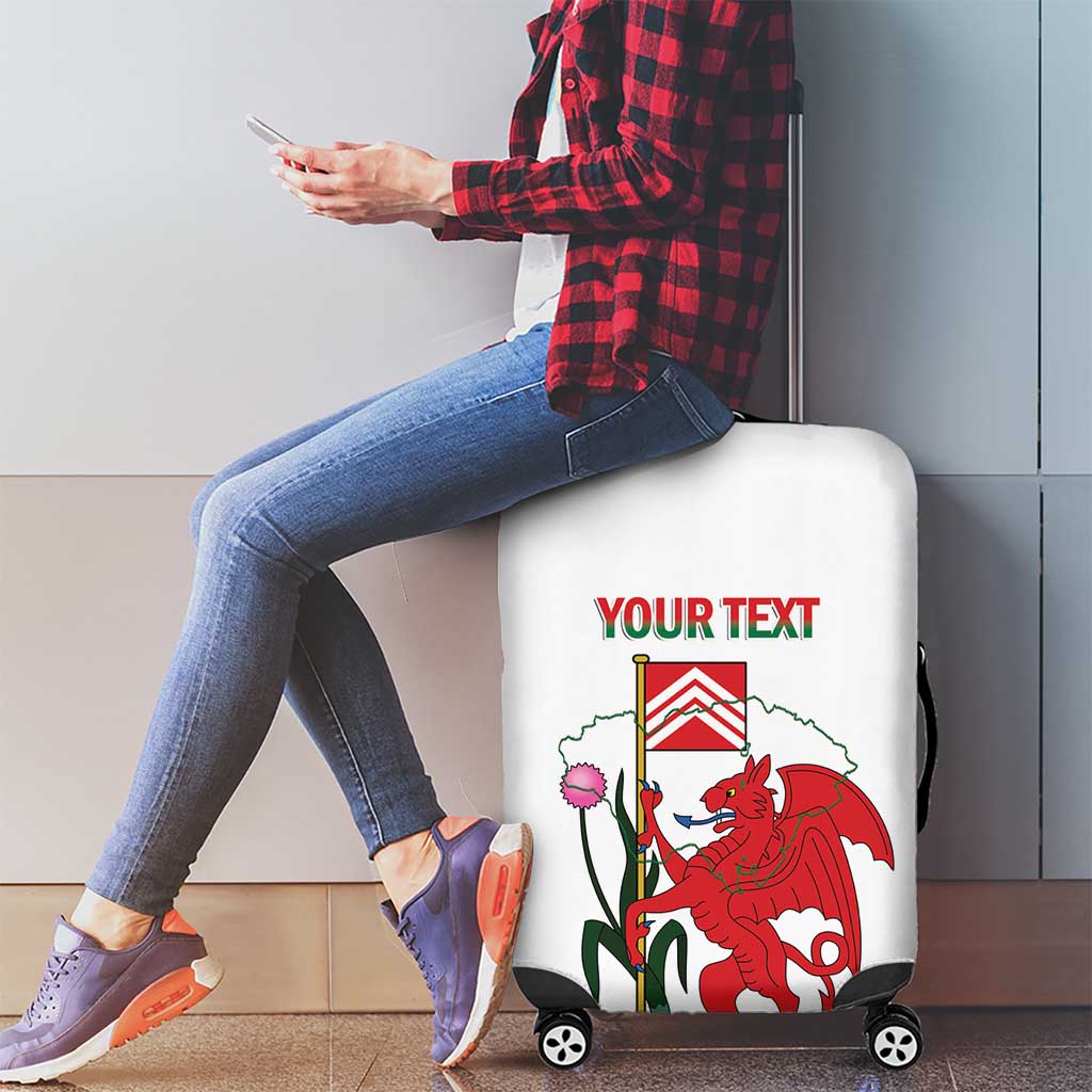 Personalised Wales Cardiff Capital Luggage Cover Welsh Dragon Glamorgan Flag Style - Wonder Print Shop