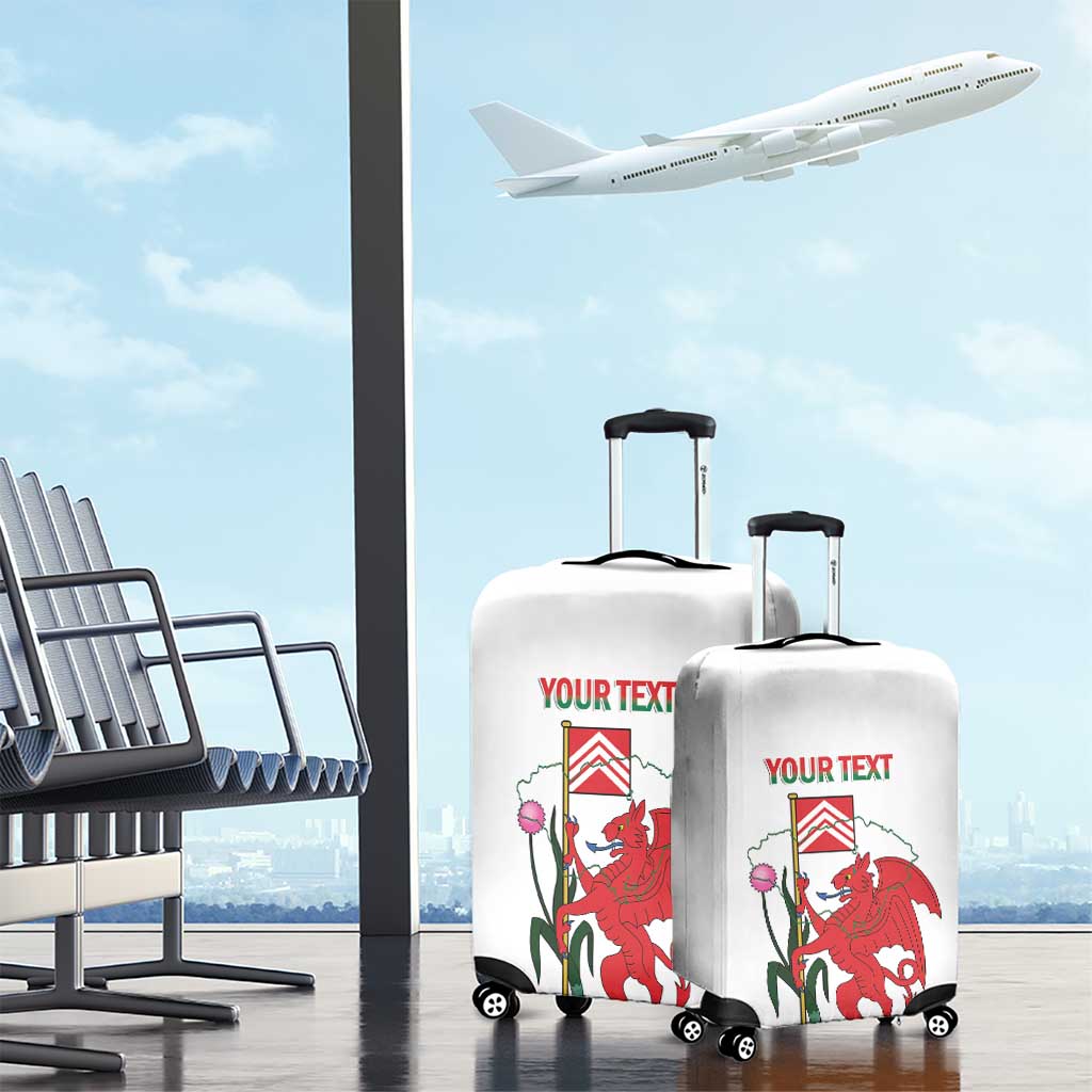 Personalised Wales Cardiff Capital Luggage Cover Welsh Dragon Glamorgan Flag Style - Wonder Print Shop
