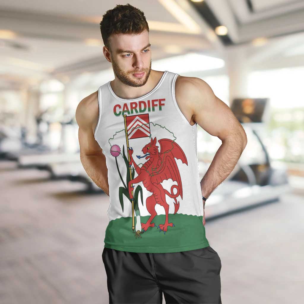 Personalised Wales Cardiff Capital Men Tank Top Welsh Dragon Glamorgan Flag Style - Wonder Print Shop