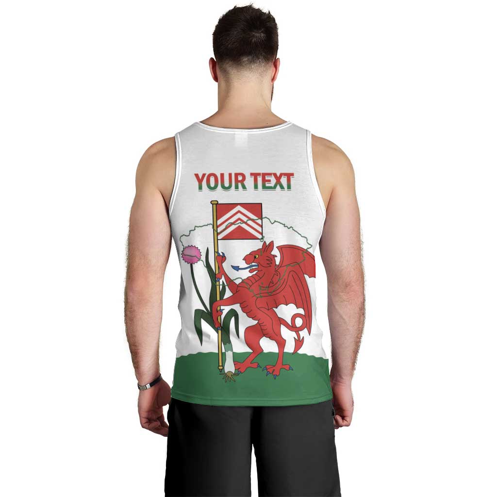 Personalised Wales Cardiff Capital Men Tank Top Welsh Dragon Glamorgan Flag Style - Wonder Print Shop