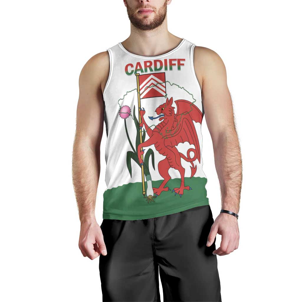 Personalised Wales Cardiff Capital Men Tank Top Welsh Dragon Glamorgan Flag Style - Wonder Print Shop