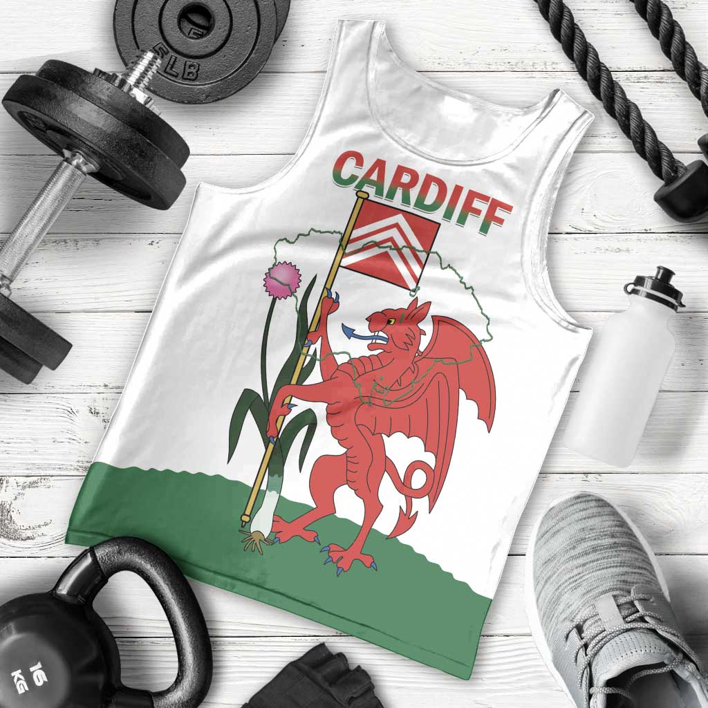 Personalised Wales Cardiff Capital Men Tank Top Welsh Dragon Glamorgan Flag Style - Wonder Print Shop