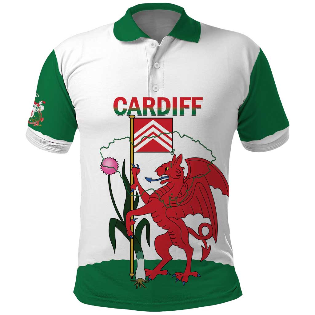 Personalised Wales Cardiff Capital Polo Shirt Welsh Dragon Glamorgan Flag Style - Wonder Print Shop