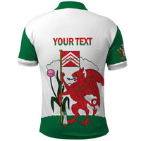 Personalised Wales Cardiff Capital Polo Shirt Welsh Dragon Glamorgan Flag Style - Wonder Print Shop