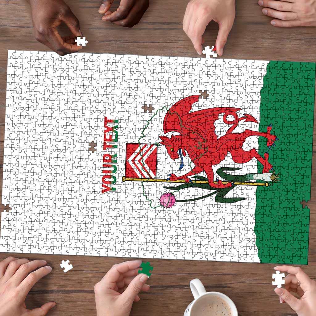 Personalised Wales Cardiff Capital Puzzle Welsh Dragon Glamorgan Flag Style - Wonder Print Shop