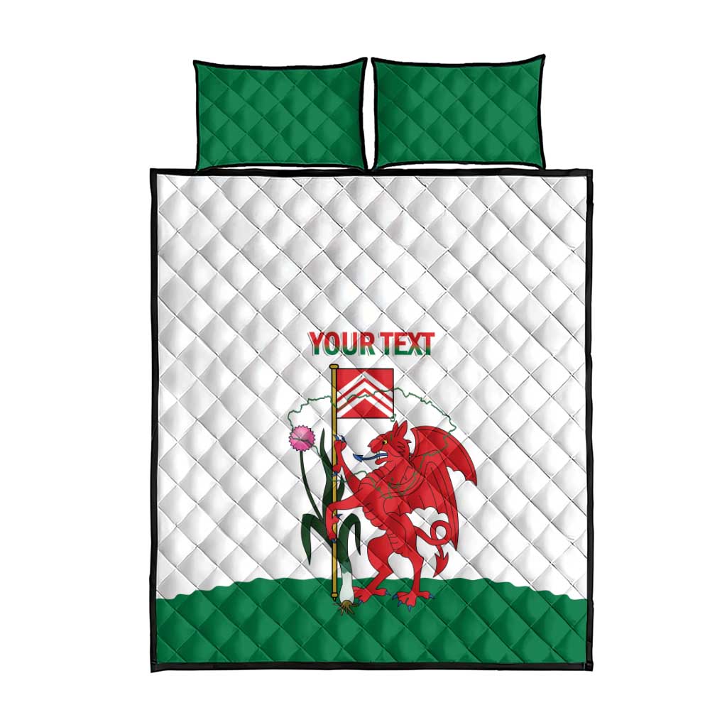 Personalised Wales Cardiff Capital Quilt Bed Set Welsh Dragon Glamorgan Flag Style - Wonder Print Shop