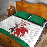Personalised Wales Cardiff Capital Quilt Bed Set Welsh Dragon Glamorgan Flag Style - Wonder Print Shop