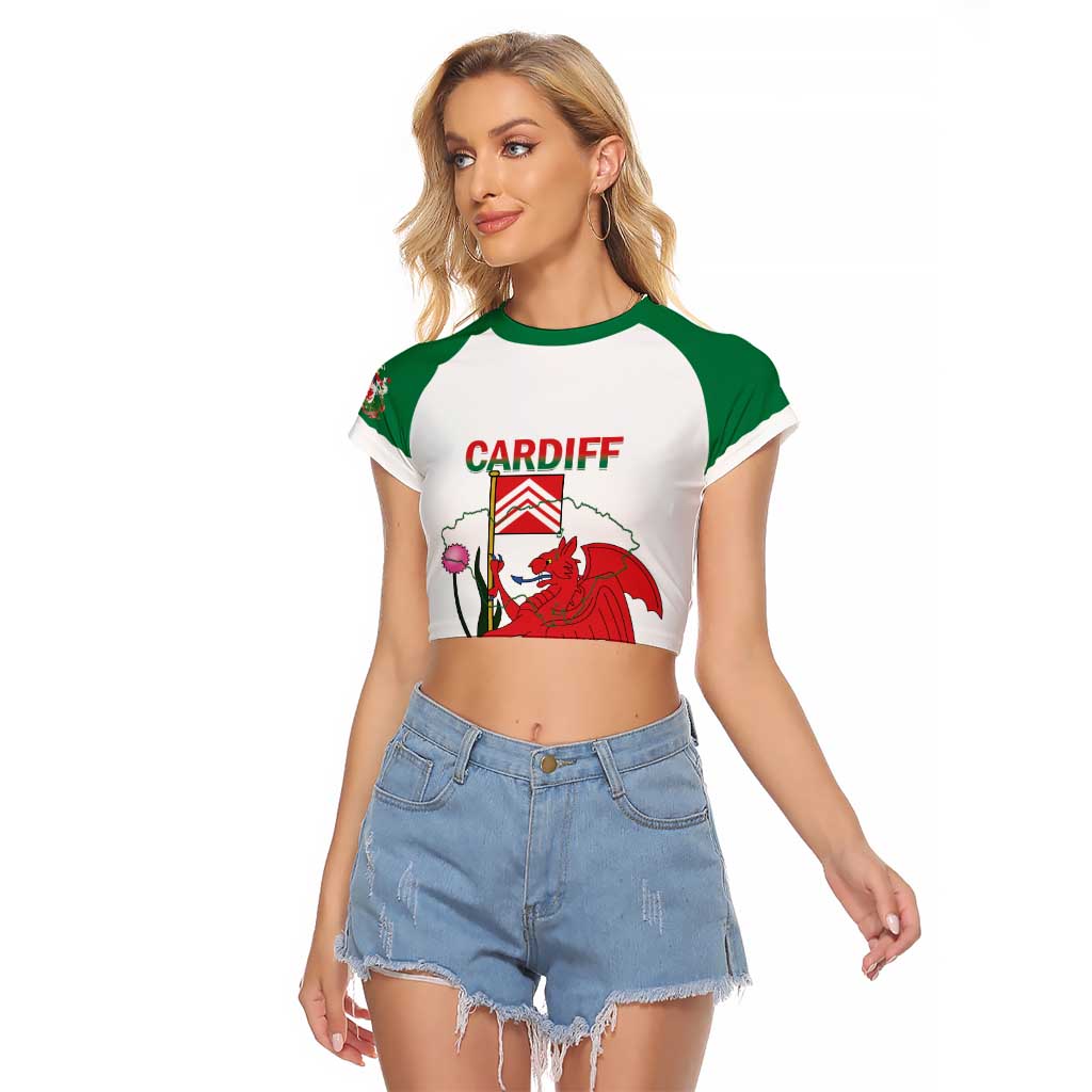 Personalised Wales Cardiff Capital Raglan Cropped T Shirt Welsh Dragon Glamorgan Flag Style - Wonder Print Shop