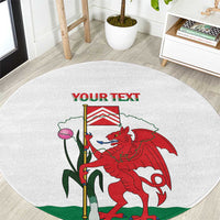 Personalised Wales Cardiff Capital Round Carpet Welsh Dragon Glamorgan Flag Style - Wonder Print Shop
