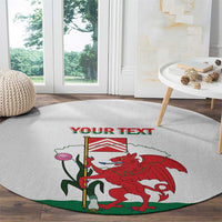 Personalised Wales Cardiff Capital Round Carpet Welsh Dragon Glamorgan Flag Style - Wonder Print Shop
