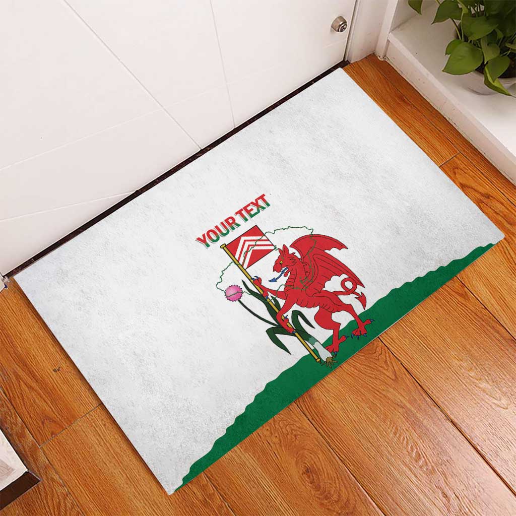 Personalised Wales Cardiff Capital Rubber Doormat Welsh Dragon Glamorgan Flag Style - Wonder Print Shop