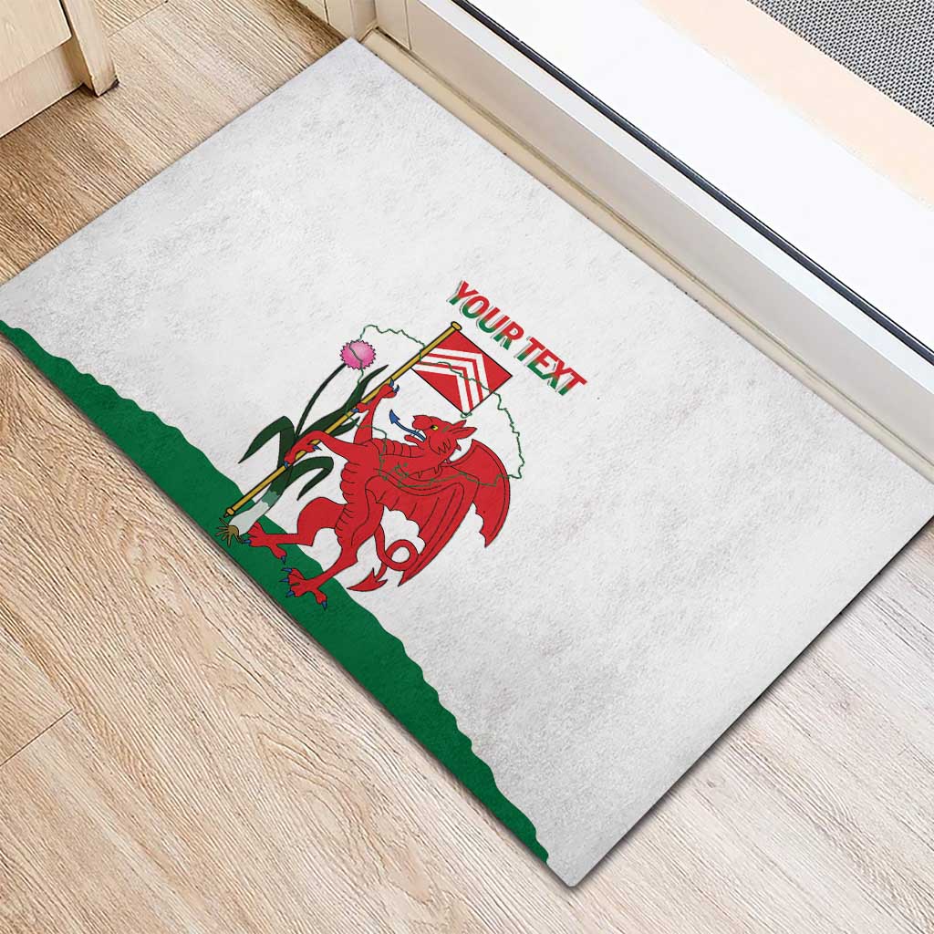Personalised Wales Cardiff Capital Rubber Doormat Welsh Dragon Glamorgan Flag Style - Wonder Print Shop