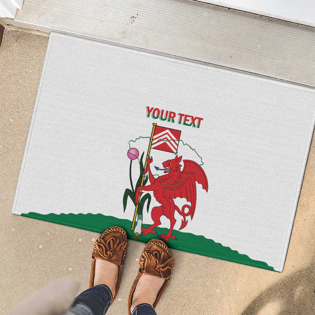 Personalised Wales Cardiff Capital Rubber Doormat Welsh Dragon Glamorgan Flag Style - Wonder Print Shop