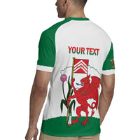 Personalised Wales Cardiff Capital Rugby Jersey Welsh Dragon Glamorgan Flag Style - Wonder Print Shop