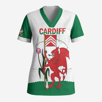 Personalised Wales Cardiff Capital Scrub Top Welsh Dragon Glamorgan Flag Style - Wonder Print Shop