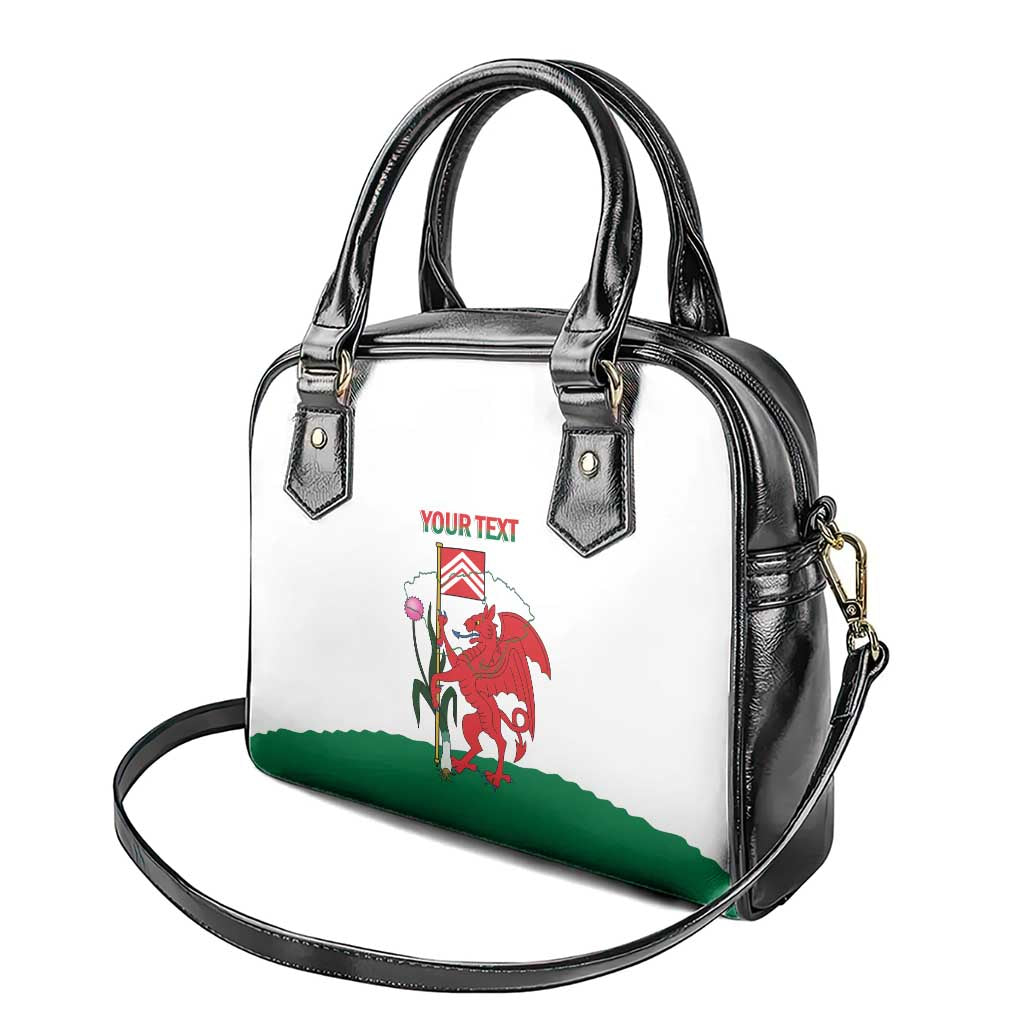 Personalised Wales Cardiff Capital Shoulder Handbag Welsh Dragon Glamorgan Flag Style - Wonder Print Shop
