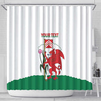 Personalised Wales Cardiff Capital Shower Curtain Welsh Dragon Glamorgan Flag Style - Wonder Print Shop