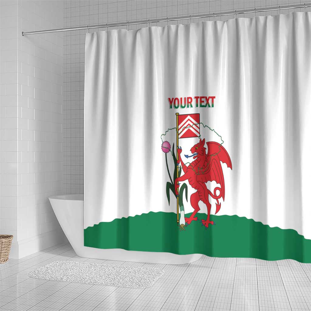 Personalised Wales Cardiff Capital Shower Curtain Welsh Dragon Glamorgan Flag Style - Wonder Print Shop