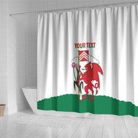 Personalised Wales Cardiff Capital Shower Curtain Welsh Dragon Glamorgan Flag Style - Wonder Print Shop