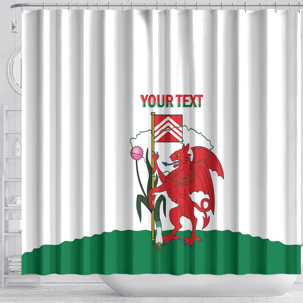 Personalised Wales Cardiff Capital Shower Curtain Welsh Dragon Glamorgan Flag Style - Wonder Print Shop