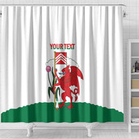 Personalised Wales Cardiff Capital Shower Curtain Welsh Dragon Glamorgan Flag Style - Wonder Print Shop