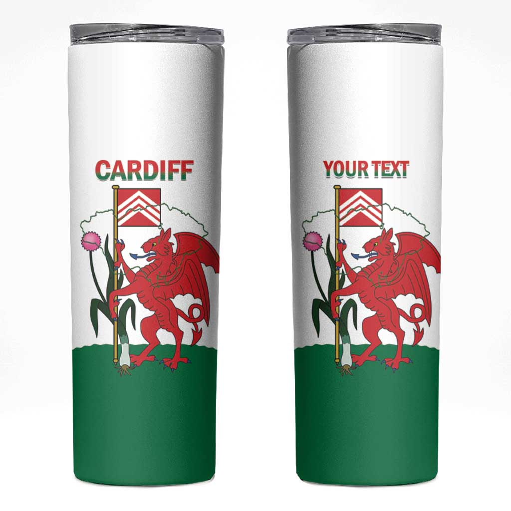Personalised Wales Cardiff Capital Skinny Tumbler Welsh Dragon Glamorgan Flag Style - Wonder Print Shop