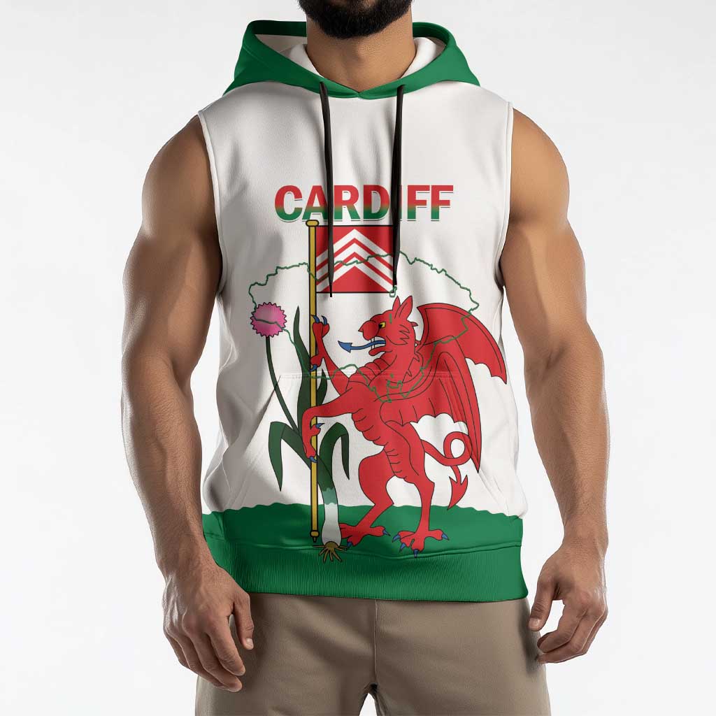 Personalised Wales Cardiff Capital Sleeveless Hoodie Welsh Dragon Glamorgan Flag Style - Wonder Print Shop