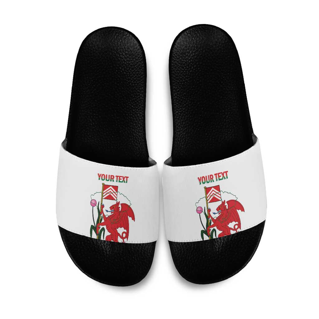 Personalised Wales Cardiff Capital Slide Sandals Welsh Dragon Glamorgan Flag Style - Wonder Print Shop