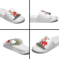 Personalised Wales Cardiff Capital Slide Sandals Welsh Dragon Glamorgan Flag Style - Wonder Print Shop